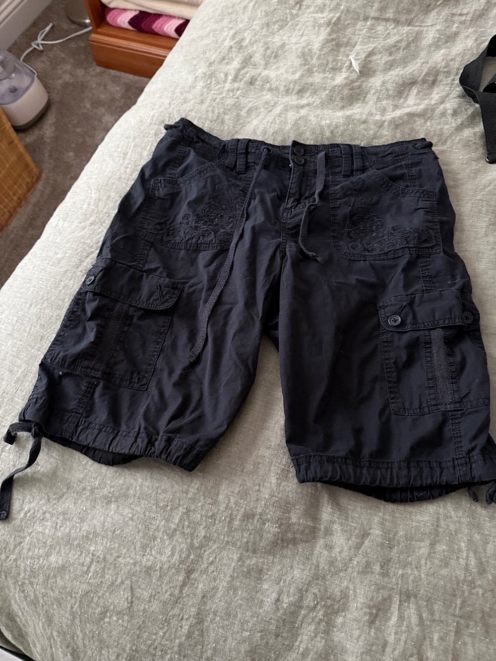Style & Co. Black Women's Cargo Shorts with Drawstring Hem